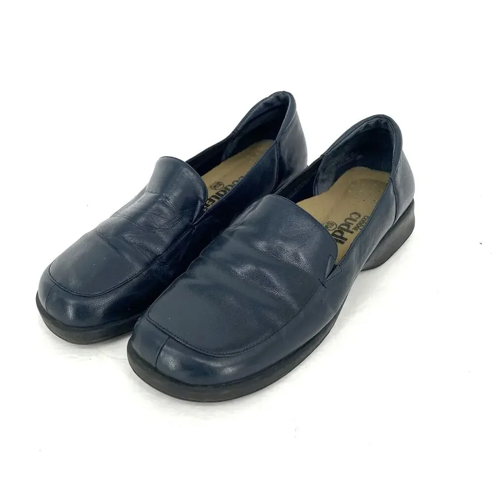 Cobbie Cuddlers Navy Leather Loafers Womens 8.5W Comfort Slip On Shoes